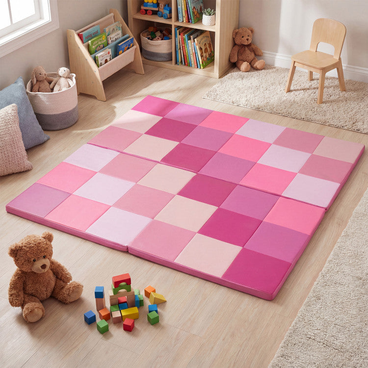 58 Inch Toddler Folding Activity Floor Mat Foam Baby Play Mat