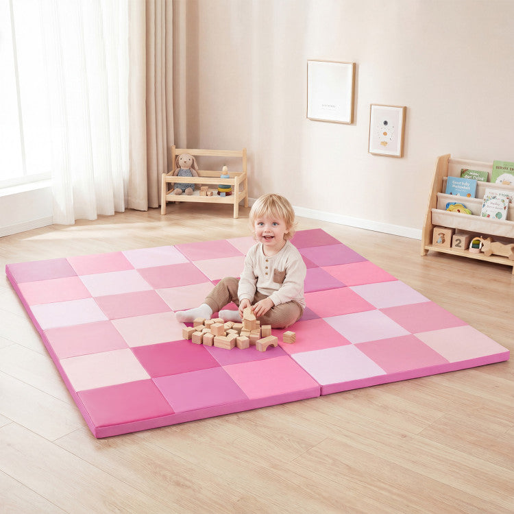 58 Inch Toddler Folding Activity Floor Mat Foam Baby Play Mat