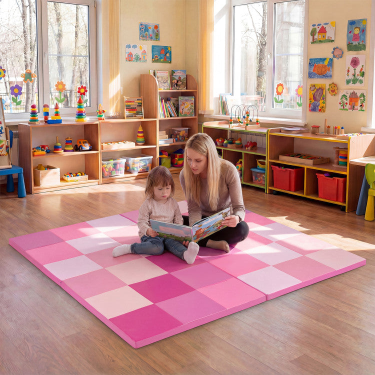 58 Inch Toddler Folding Activity Floor Mat Foam Baby Play Mat