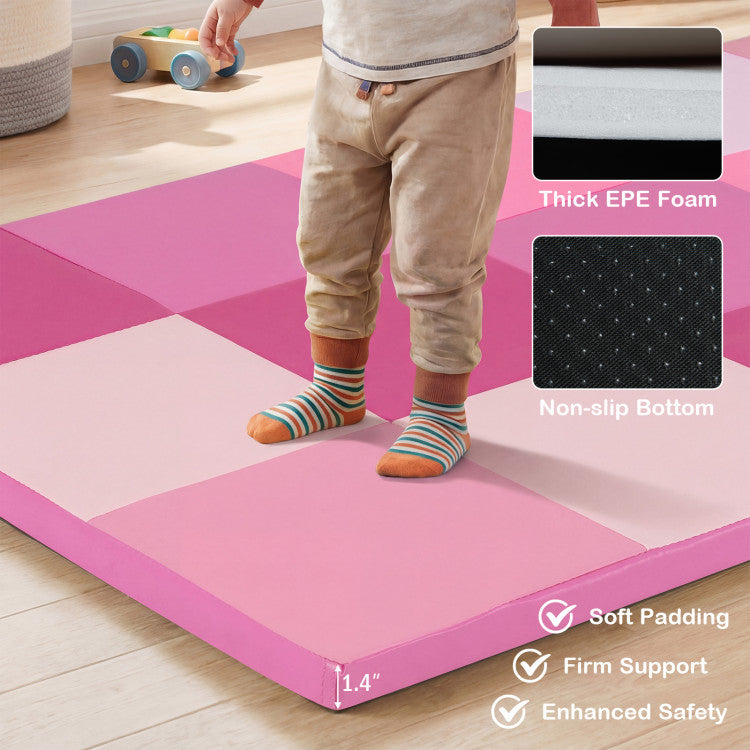 58 Inch Toddler Folding Activity Floor Mat Foam Baby Play Mat