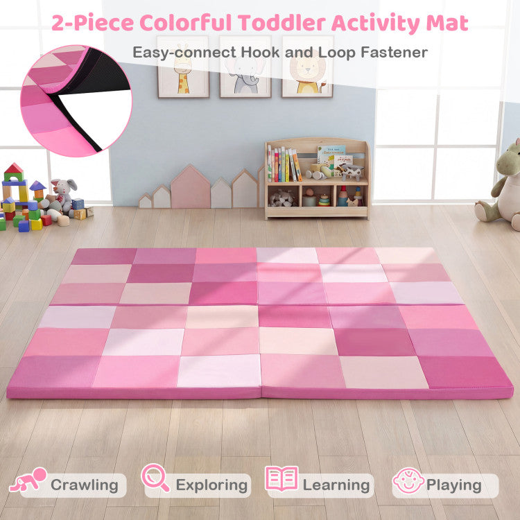 58 Inch Toddler Folding Activity Floor Mat Foam Baby Play Mat