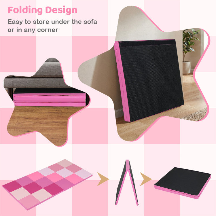 58 Inch Toddler Folding Activity Floor Mat Foam Baby Play Mat
