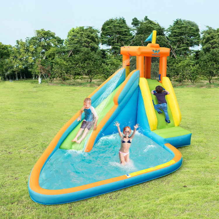 Inflatable Water Slide Kids Bounce House with 740W Blower