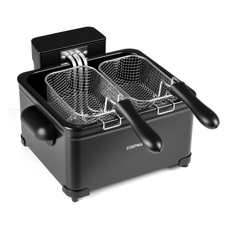 5.3-Qt Electric Deep Fryer with 3 Baskets 1700W LED Touch Screen and 6 Presets