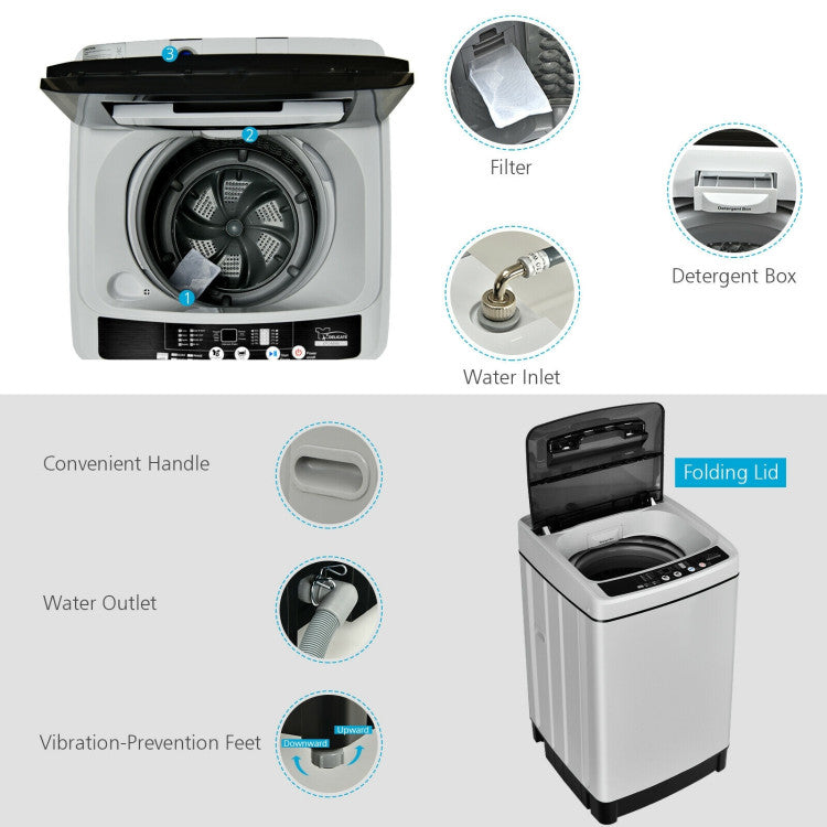 Full-Automatic Washing Machine 1.5 Cubic Feet 11 LBS Washer