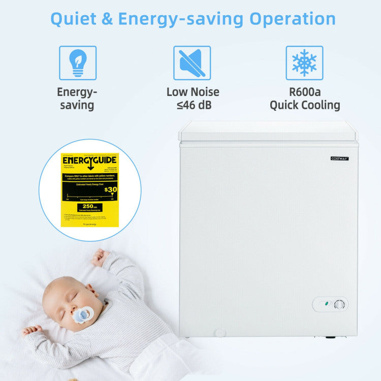 5 Cu.ft Chest Freezer with 3 Removable Storage Baskets