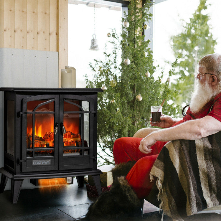 25 Inch Freestanding Electric Fireplace Heater with Realistic Flame effect
