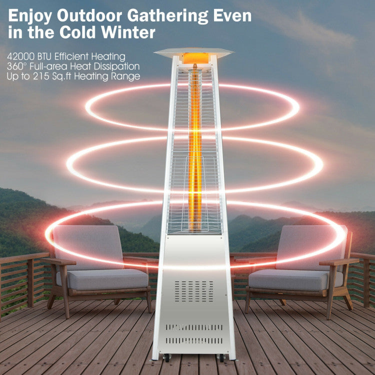 42,000 BTU Stainless Steel Pyramid Patio Heater With Wheels