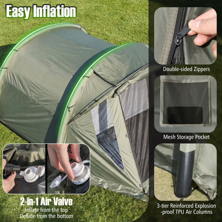 5-7 Person Inflatable Camping Tent with Screened Porch