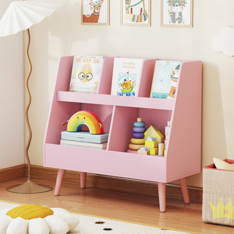 5-Cube Kids Bookshelf and Toy Organizer with Anti-Tipping Kits