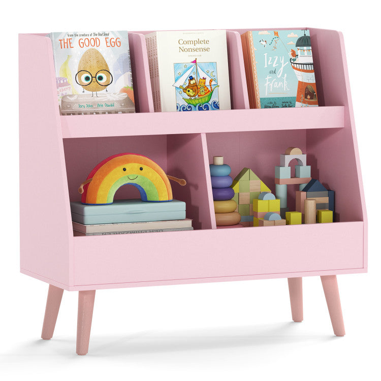 5-Cube Kids Bookshelf and Toy Organizer with Anti-Tipping Kits