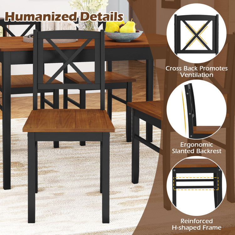 5 Piece Dining Table Set with Rectangular Kitchen Table and 4 Chairs for 4 People