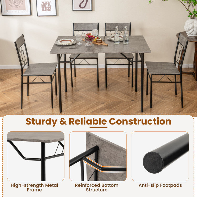 5-Piece Dining Table Set for 4 with Kitchen Table and 4 Dining Chairs