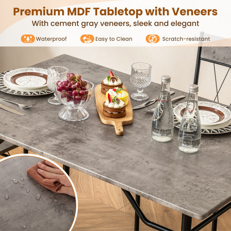 5-Piece Dining Table Set for 4 with Kitchen Table and 4 Dining Chairs