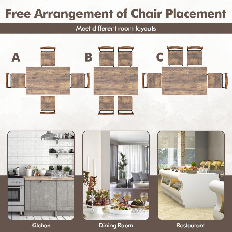 5-Piece Industrial Dining Table Set for 4 for Small Place Apartment