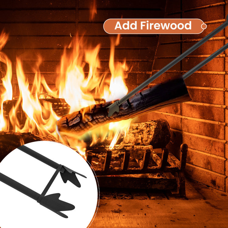 5 Pieces Fireplace Tool Set Fireplace Accessories with Poker