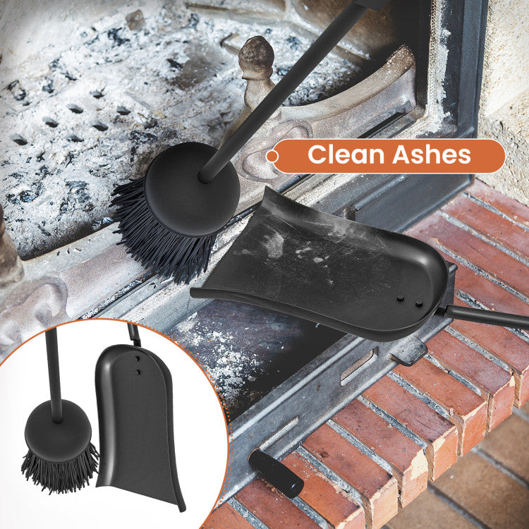 5 Pieces Fireplace Tool Set Fireplace Accessories with Poker