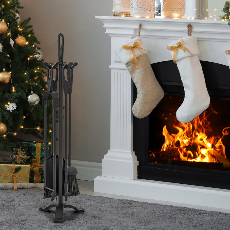 5 Pieces Fireplace Tool Set Fireplace Accessories with Poker