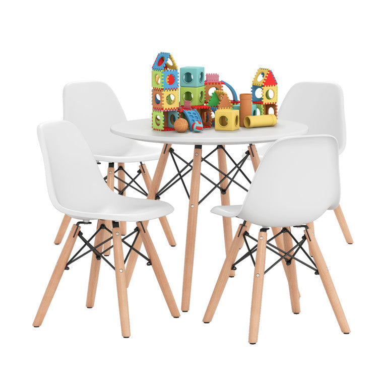 5 Pieces Kid's Colorful Set with 4 Armless Chairs