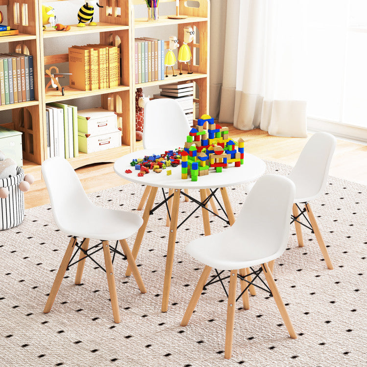 5 Pieces Kid's Colorful Set with 4 Armless Chairs