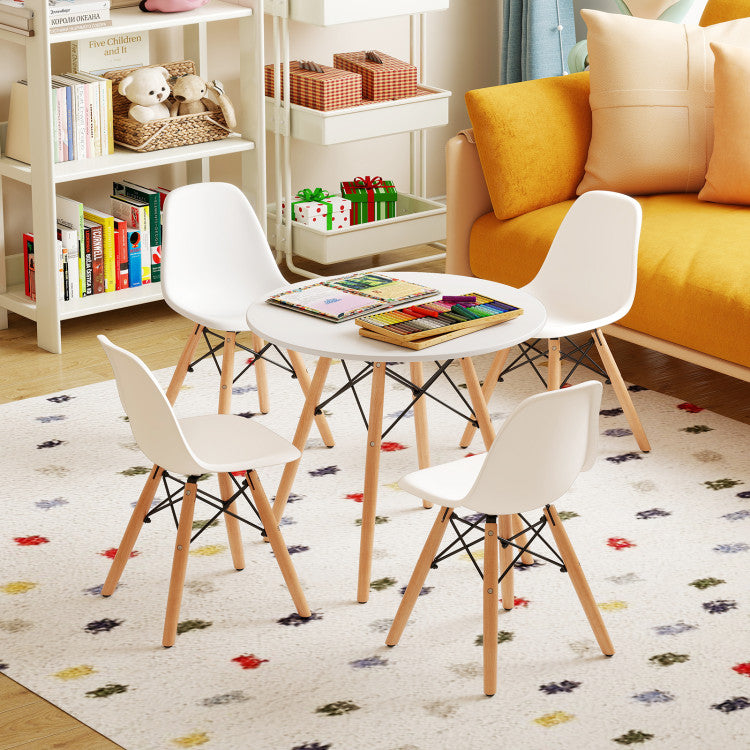 5 Pieces Kid's Colorful Set with 4 Armless Chairs