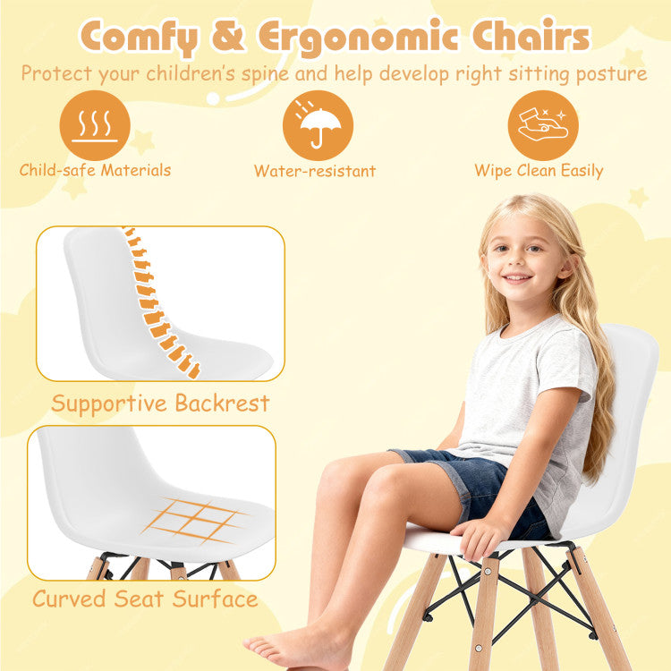 5 Pieces Kid's Colorful Set with 4 Armless Chairs