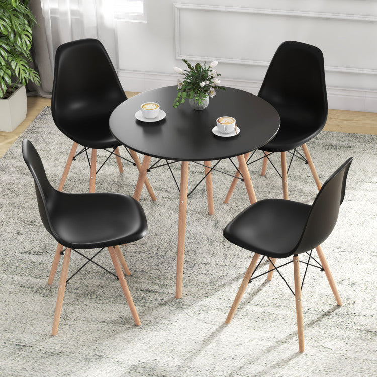 5 Pieces Dining Table Set With Solid Wood Leg