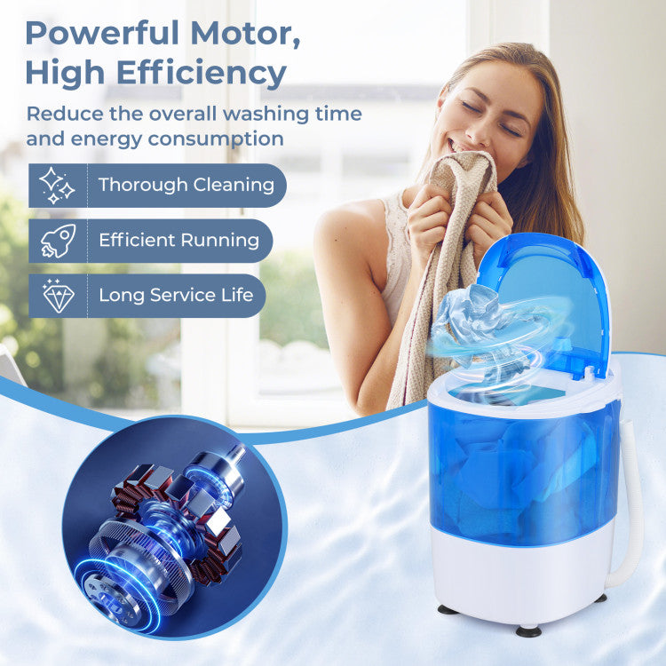 5.5 lbs Portable Semi Auto Washing Machine for Small Space