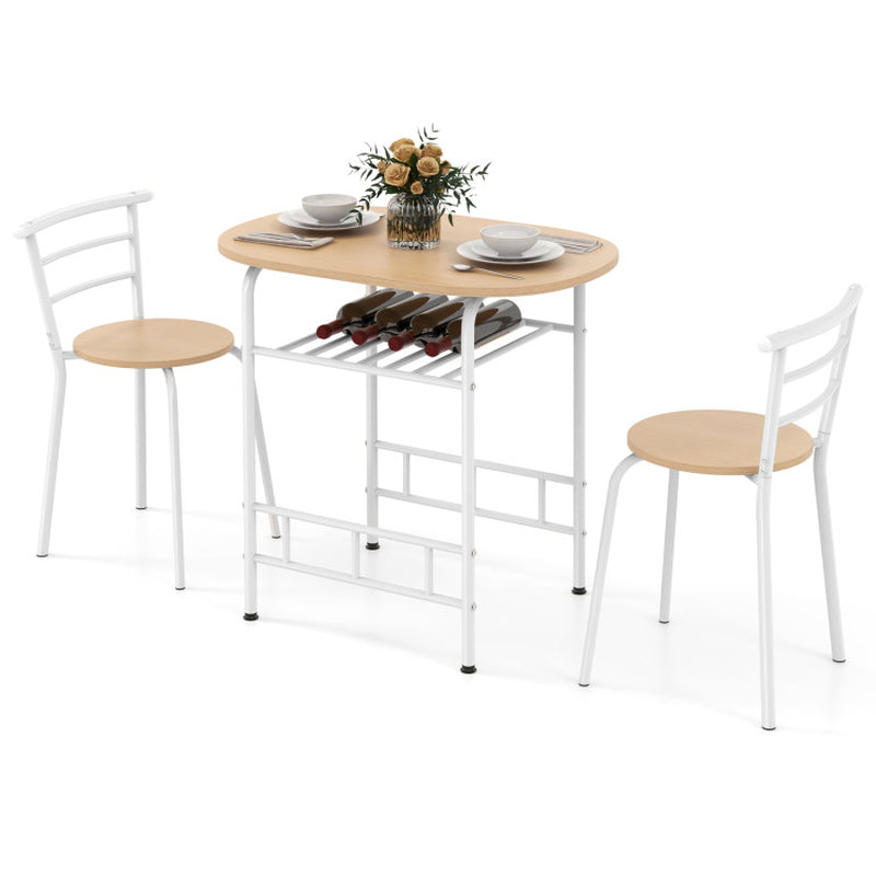 3-Piece Space-Saving Bistro Set for Kitchen and Apartment