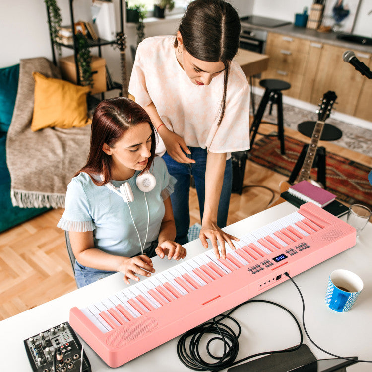 61-Key Foldable Piano Keyboard Full-size Electronic Keyboard with MIDI and Split Function