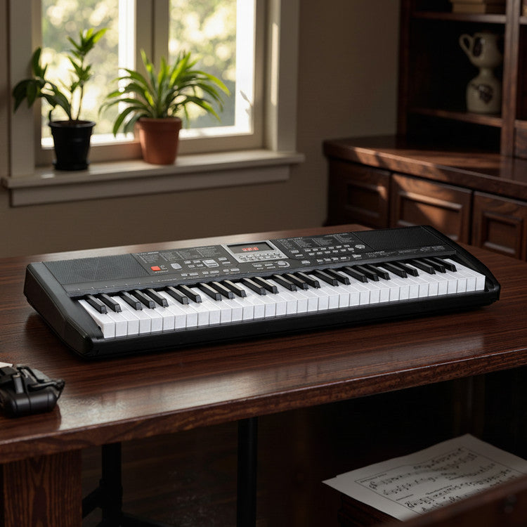 61 Keys Beginners Piano Keyboard Electric Keyboard Kit with Adjustable Stand and Stool