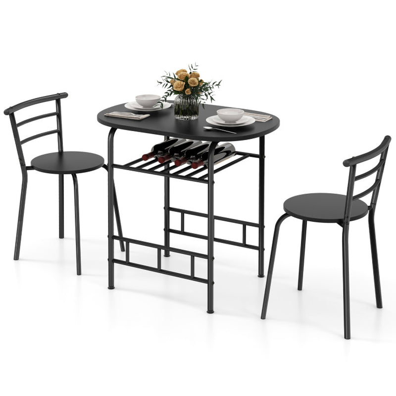 3-Piece Space-Saving Bistro Set for Kitchen and Apartment