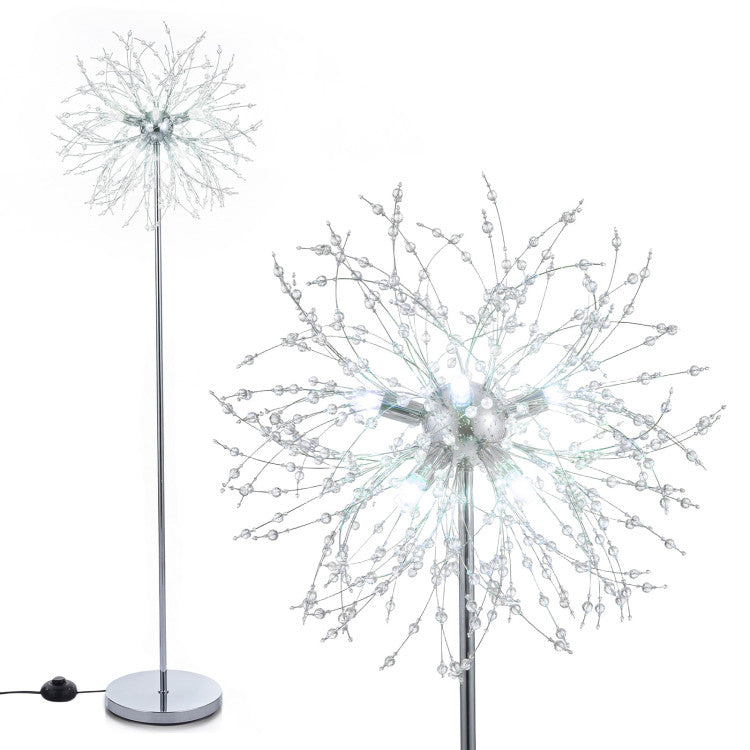 63-Inch Crystal Floor Lamp with Acrylic Crystals