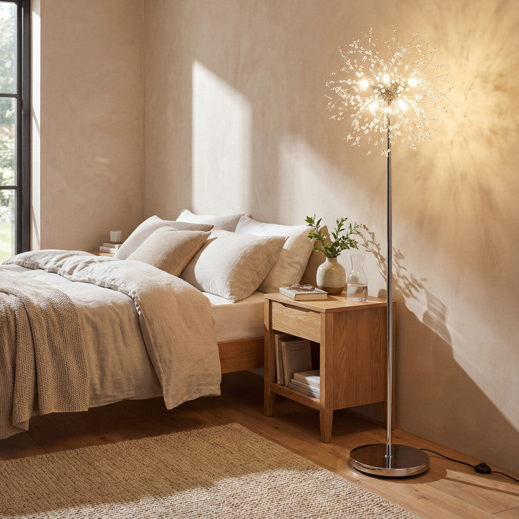 63-Inch Crystal Floor Lamp with Acrylic Crystals