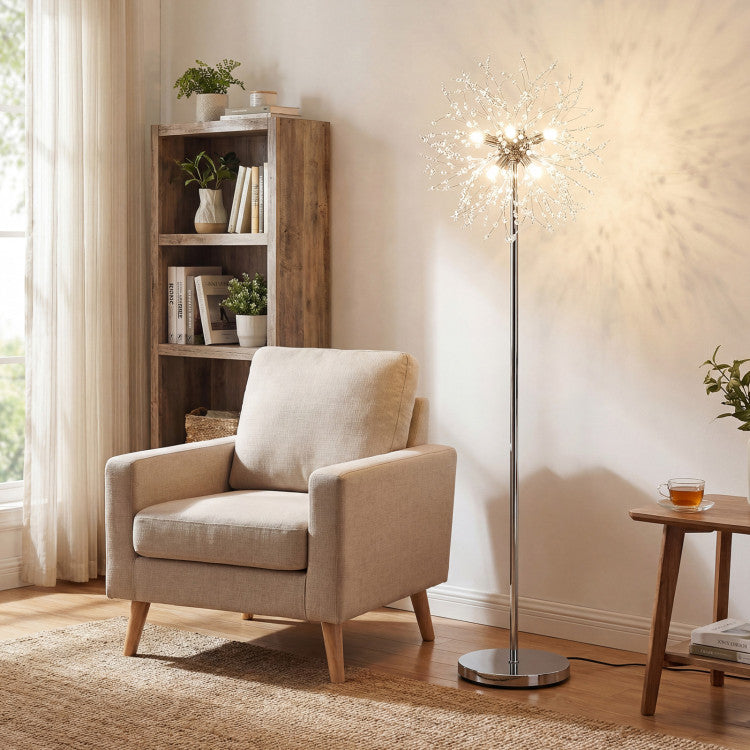 63-Inch Crystal Floor Lamp with Acrylic Crystals