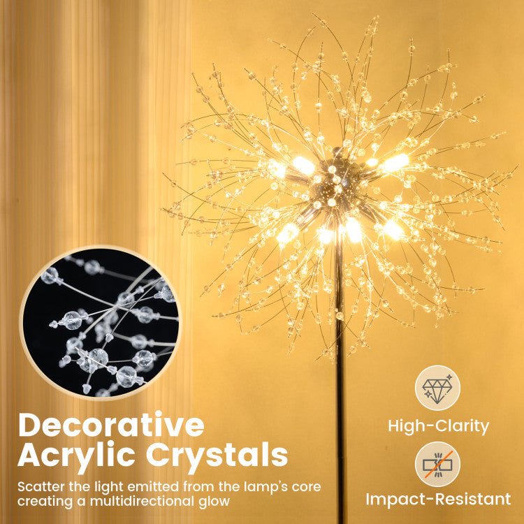 63-Inch Crystal Floor Lamp with Acrylic Crystals