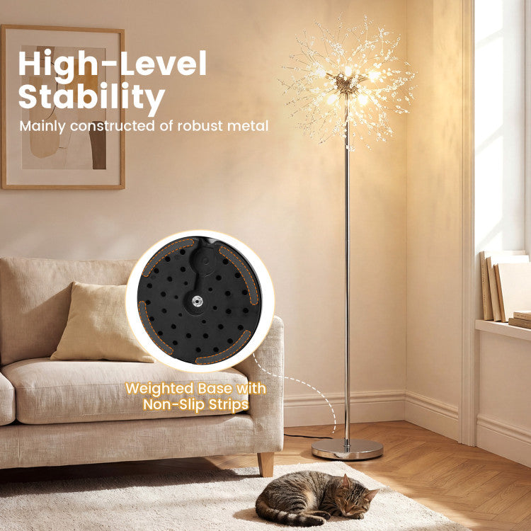 63-Inch Crystal Floor Lamp with Acrylic Crystals