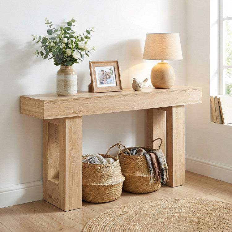 63 Inches Long Console Table Farmhouse Entryway Table with Storage