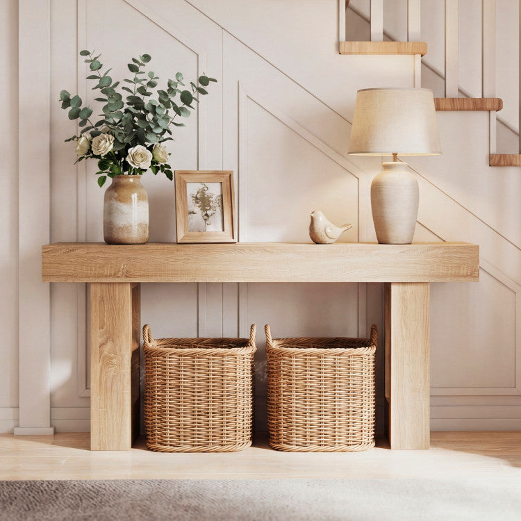 63 Inches Long Console Table Farmhouse Entryway Table with Storage