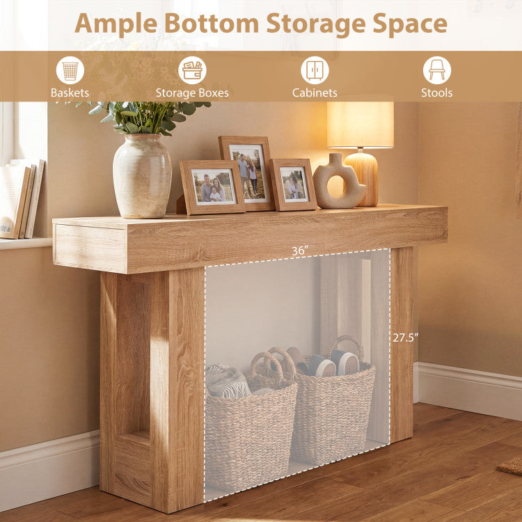 63 Inches Long Console Table Farmhouse Entryway Table with Storage