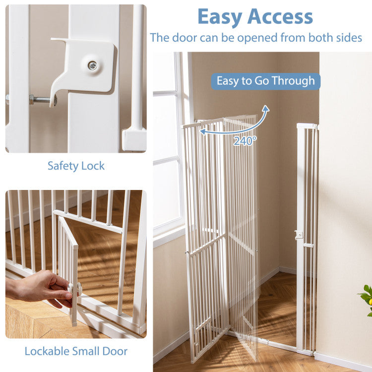67.5" Extra Tall Pet Gate Heavy-Duty Metal Cat Gate with 30.5"-41" Wide Opening