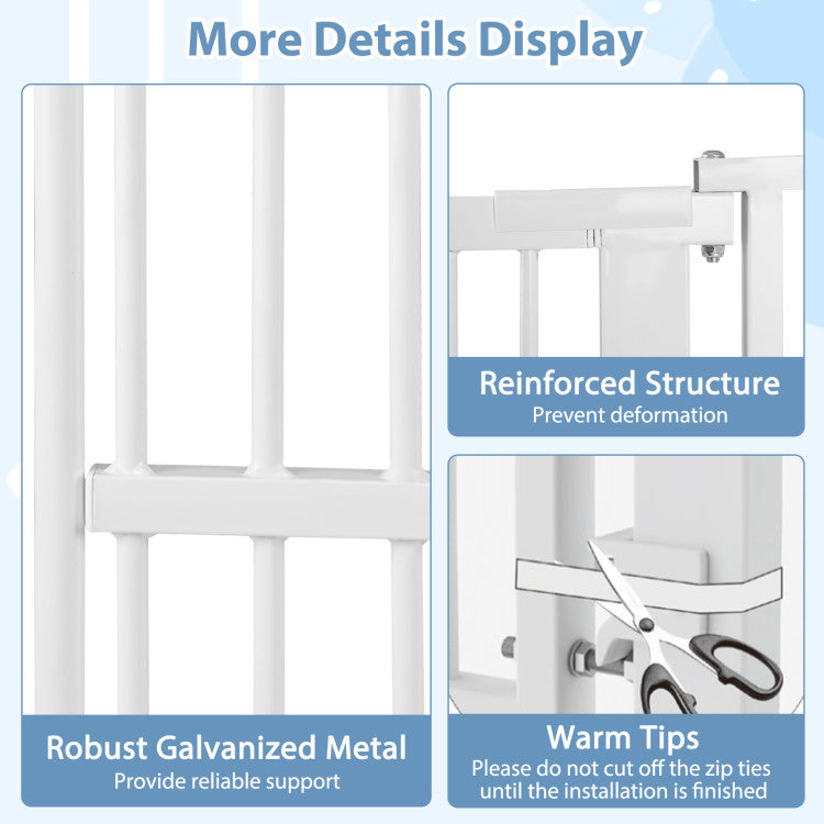 67.5" Extra Tall Pet Gate Heavy-Duty Metal Cat Gate with 30.5"-41" Wide Opening