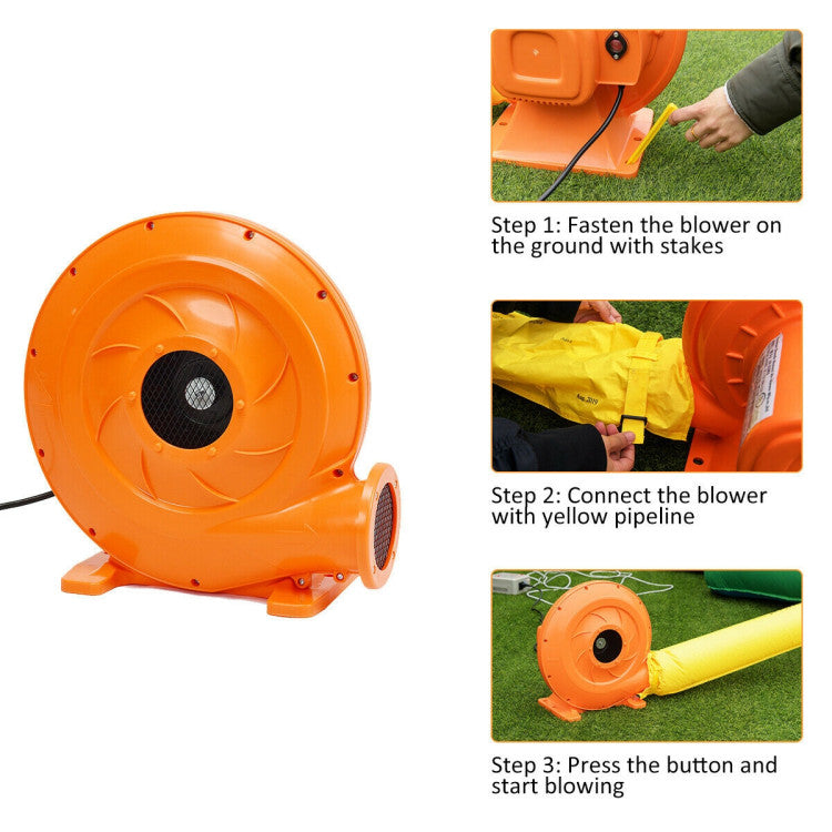 Hippo Inflatable Water Slide Bounce House with 740W Blower