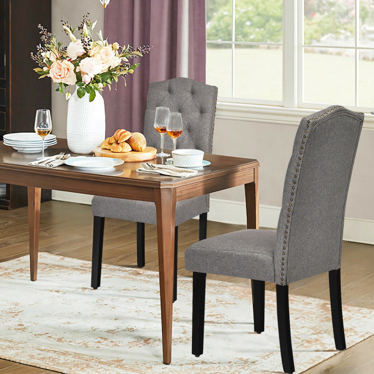 Set of 2 Modern Tufted Dining Chairs with Padded Seat