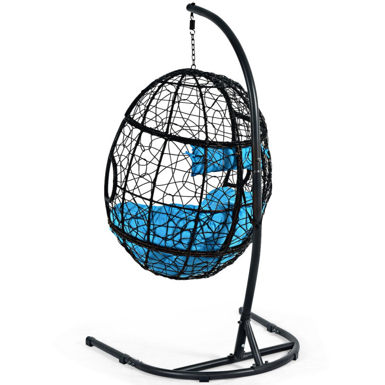Indoor/Outdoor Hanging Cushioned Hammock Chair with Stand