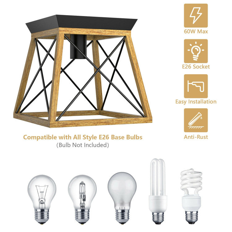 Farmhouse Vintage Ceiling Lights with E26 Blub Socket for Hallway Dining Room