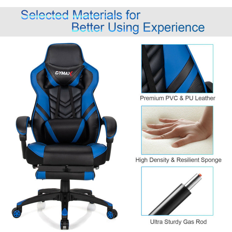 Adjustable Gaming Chair with Footrest for Home Office