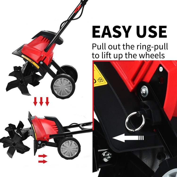 14/17 Inch 10 Amp Corded Electric Tiller and Cultivator with 9-Inch Tilling Depth
