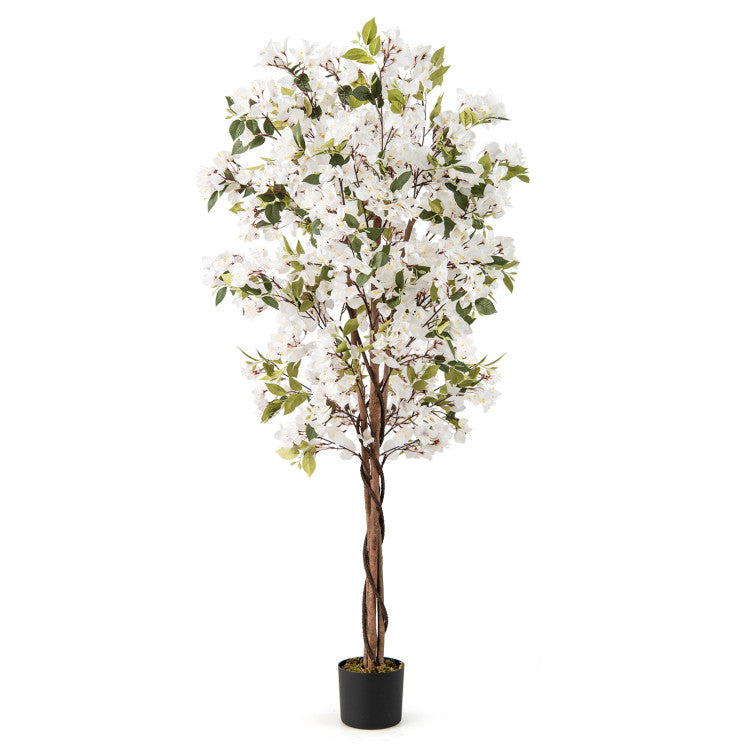 6 Feet Artificial Bougainvillea Tree with 910 White Flowers