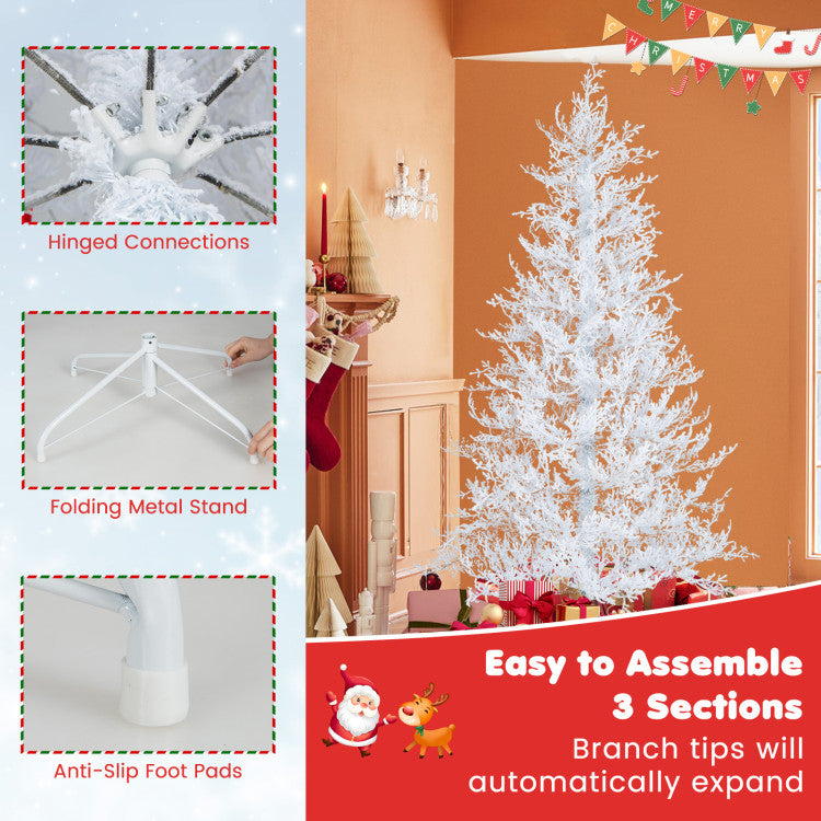 6 Feet Artificial Xmas Tree with 383 PE Branch Tips and 300 LED Lights